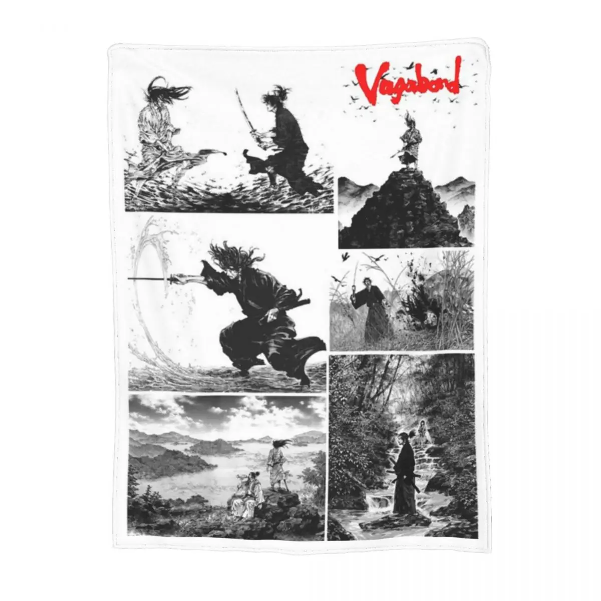 

Cozy Vagabond Manga Anime Blanket Merchandise Bedding Decorative Takezou Shinmen Throw Blanket Super Soft Flannel for Bedroom