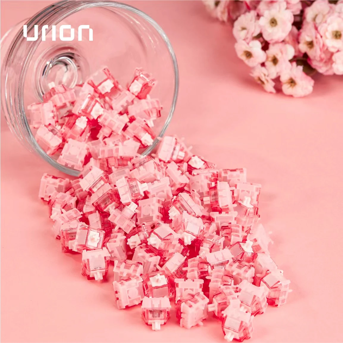 Enhanced Pink Ice Sakura Switch - Linear, Magnetic, Pre-Lubed, 35g/50g Actuation, 3.5mm Travel
