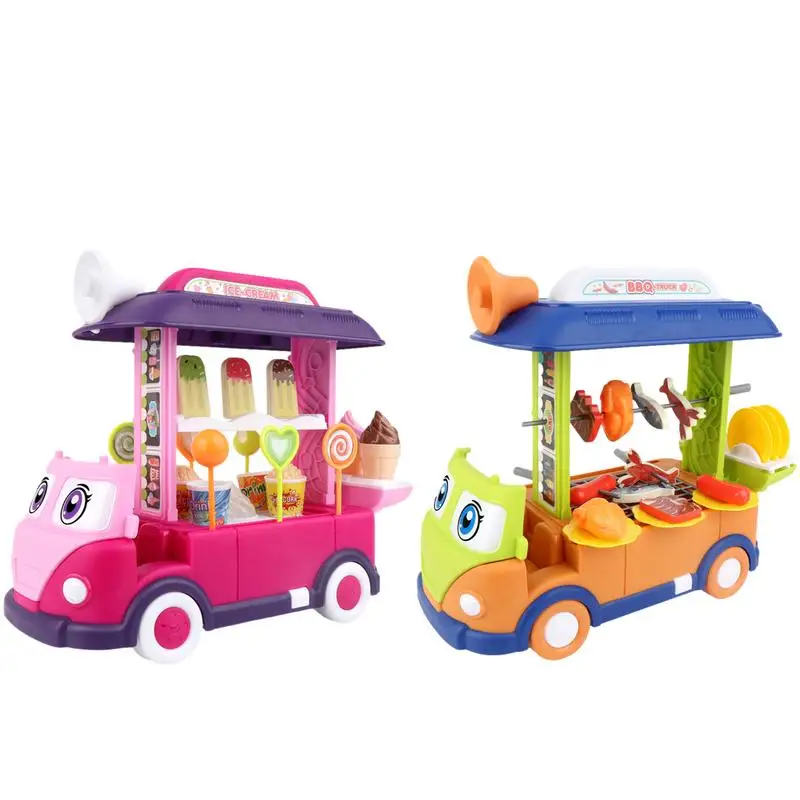 

Ice Cream Cart Dessert Treats Carts Toy Reusable Dessert Cart Mini Food Toys Accessories For Children Age 4-10 Years Old