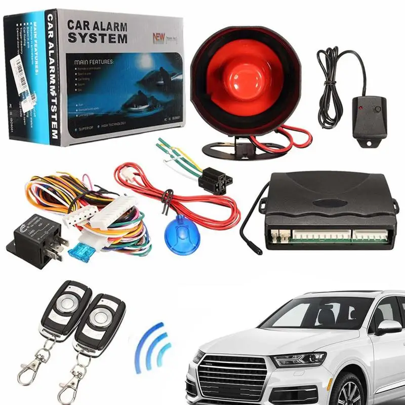 

Car Security Alarm 12V Universal 1 Way Car Alarm Security Alarm System Flexible Car Alarm Security System Energy-Saving Vehicle
