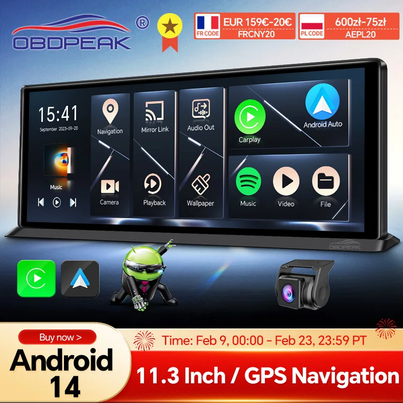 K60 Pro 11.3インチ 4G+64G WIFI Android 14 AI スクリーン GPS