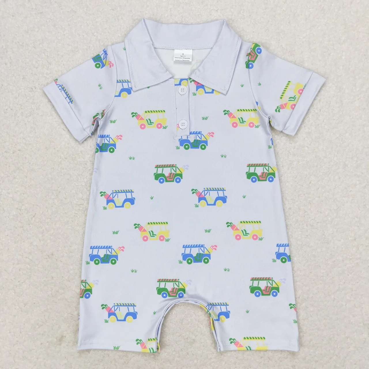 Wholesale Kids One-piece Jumpsuit Newborn Coverall Toddler Summer Romper Bodysuit Baby Boy Girl Ball Trucks Jumpsuit 3
