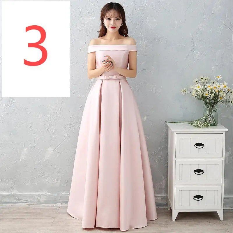 P-78 bridesmaid dress long 2024 summer new satin bridesmaids sisters dress slim bridesmaid dress banquet evening dress female