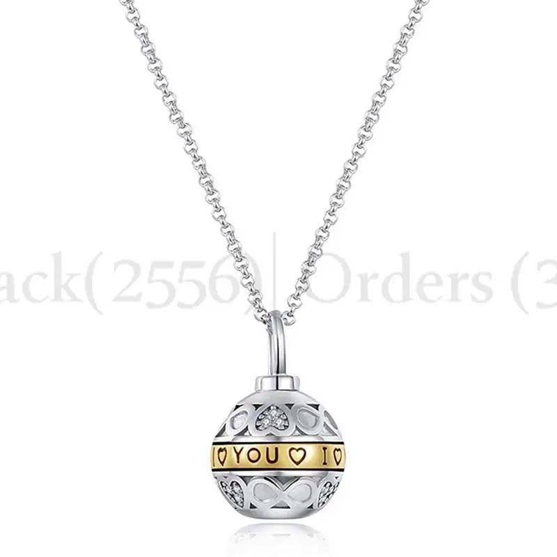 Ball Memorial Urn Human Ashes Casket Hold More Ashes Of Your Loved One Stainless Steel Cremation Jewelry Necklace