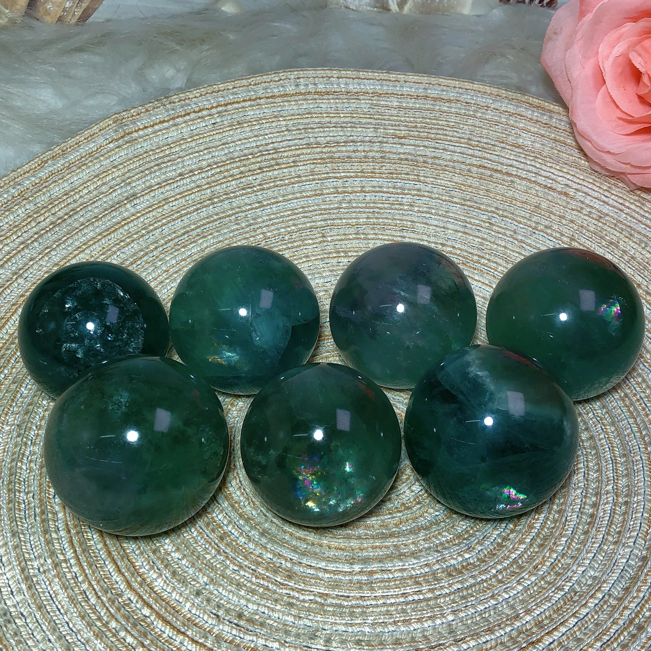 Natural Crystal Blue Fluorite Sphere Energy Reiki Ornament Ore Polished Healing High Quality Home Decoration Room Decor Mineral 5