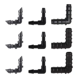 90 Degree Multi-Barbed Black Elbow Joint DN20mm DN16mm 8/11mm 4/7mm 3/5mm Interface Coupling Micro-Irrigation System Accessories
