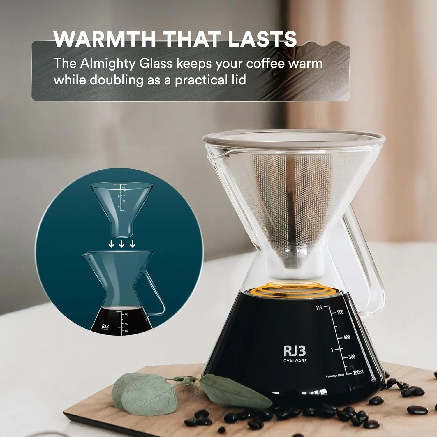 Measuring cup for coffee precision