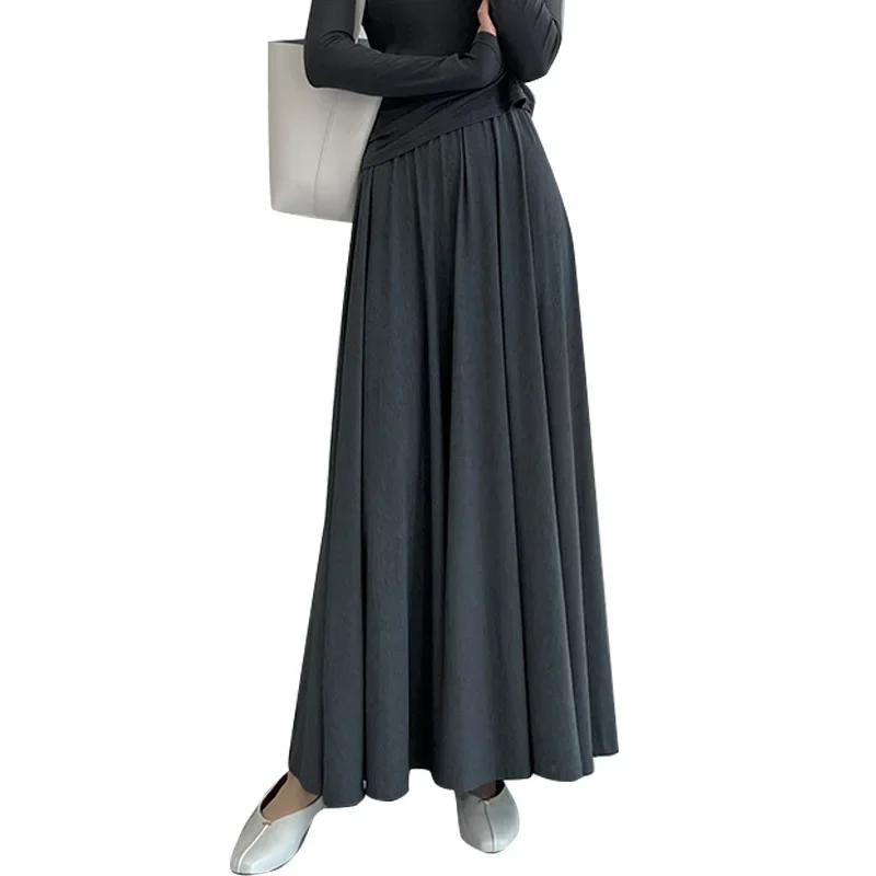 Pregnant Women Thickened Modal Skirt Spring Large Swing Pure Color A- Line Skirt Comfortable Bump Feelings Half-length
