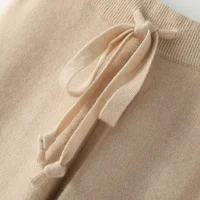 Soft Knitted Pants Women's Autumn/Winter Outerwear Hanging Knitted Wide Leg Pant White Floor Pants Straight Leg Pants - Image 3