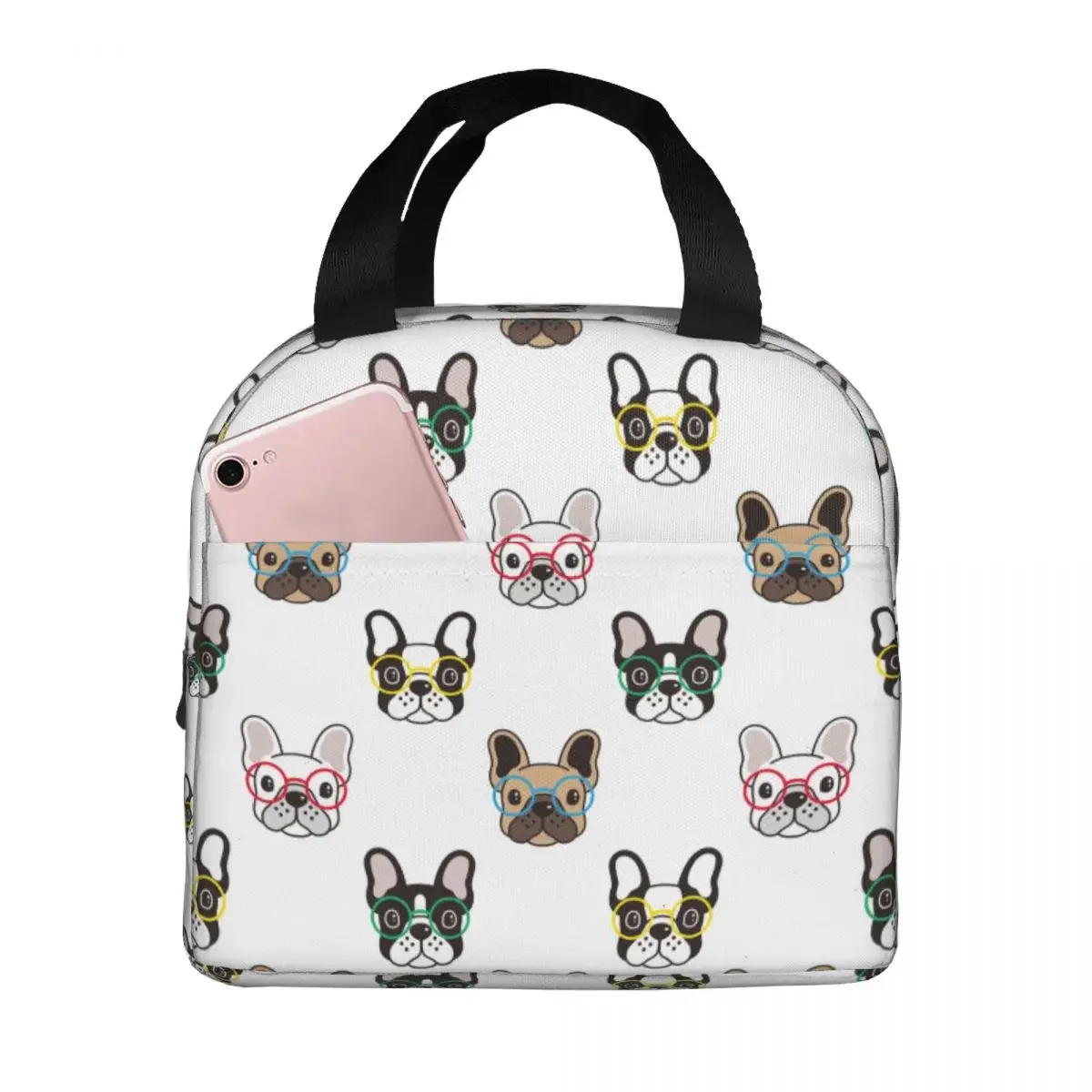 

Lunch Bags for Women Kids Bulldog Dog Insulated Cooler Portable Picnic Animal Polyester Lunch Box Food Bag