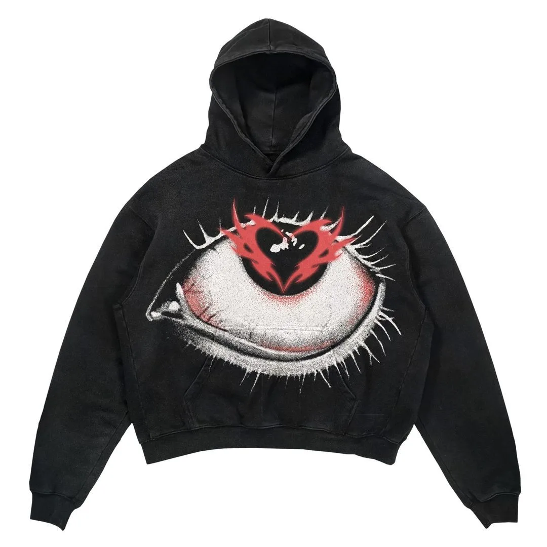 

Толстовка мужская оверсайз с длинным рукавом, Свободный свитшот с графическим принтом, повседневный шикарный пуловер в стиле Харадзюку, на осень