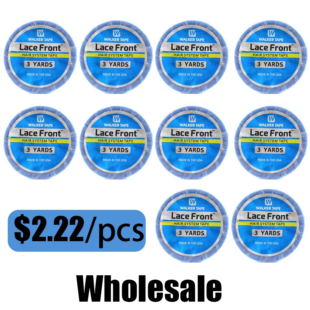 Wholesale1Cm/3Yards Walker Tape Blue Double Sided Nastri Di Supporto Anteriore In Pizzo Adesivo Nastro Impermeabile Per Parrucche Estensione Dei Capel