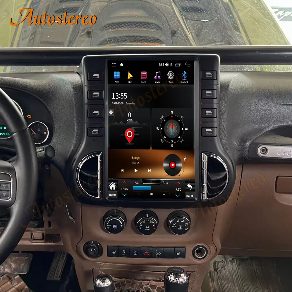 Carplay Android For Jeep Wrangler JK 2010-2017 Tesla Screen Car Multimedia Playe