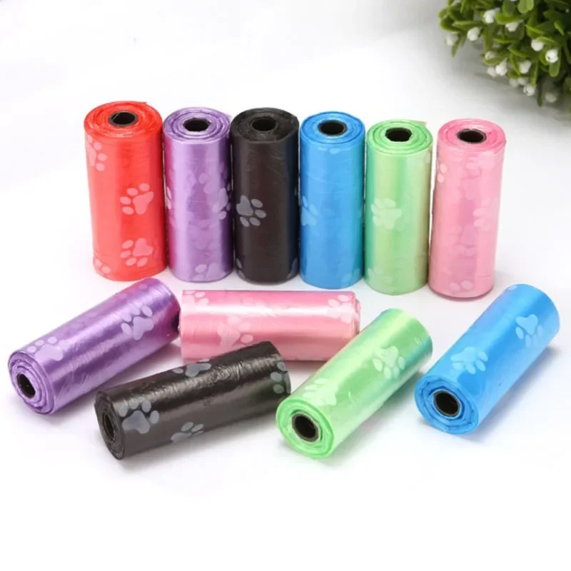 1 Roll 15pcs Pet Poop Bag Multipurpose Carrier Garbage Clean Dog Waste Poop Bag Dog Accessories Pet Supplies Trash Bags