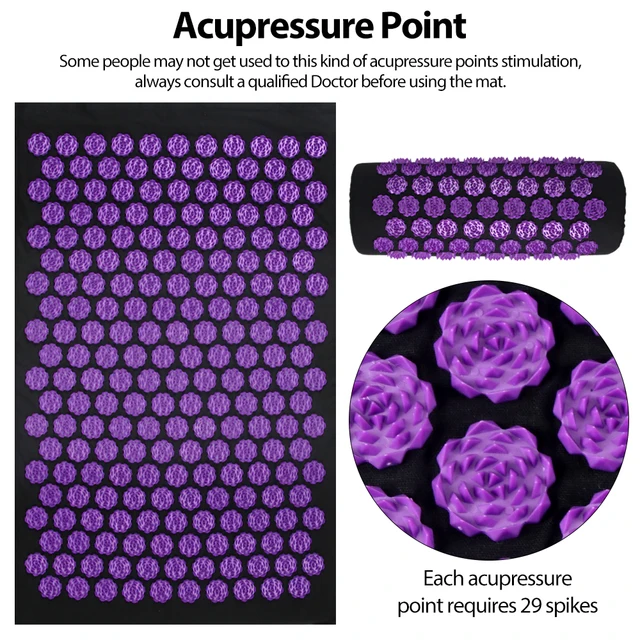 Acupressure Yoga Mat Kuznetsov's Applicator Cushion Sensi Massage Body Needles With Spikes Pillow Foot Massager Fitness Pilates 3