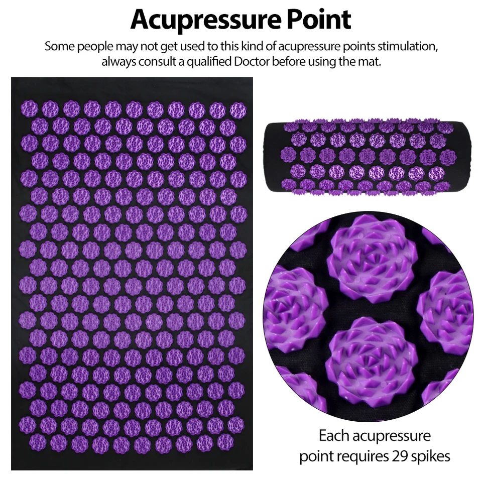 Acupressure Yoga Mat Kuznetsov's Applicator Cushion Sensi Massage Body Needles With Spikes Pillow Foot Massager Fitness_voghion.com