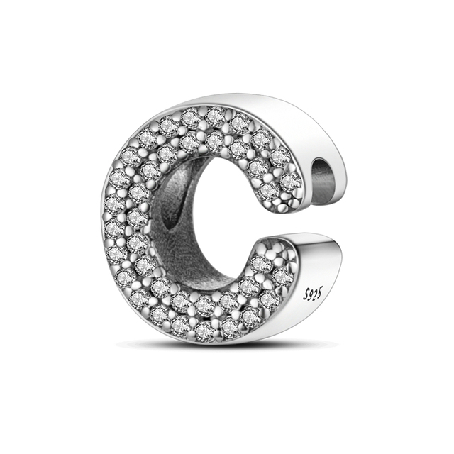 Sale 100% 925 Silver Color 26 letters A-Z series Charm Bead Fit Original Pandora Bracelet Bangle For Women Jewelry Gift 2022