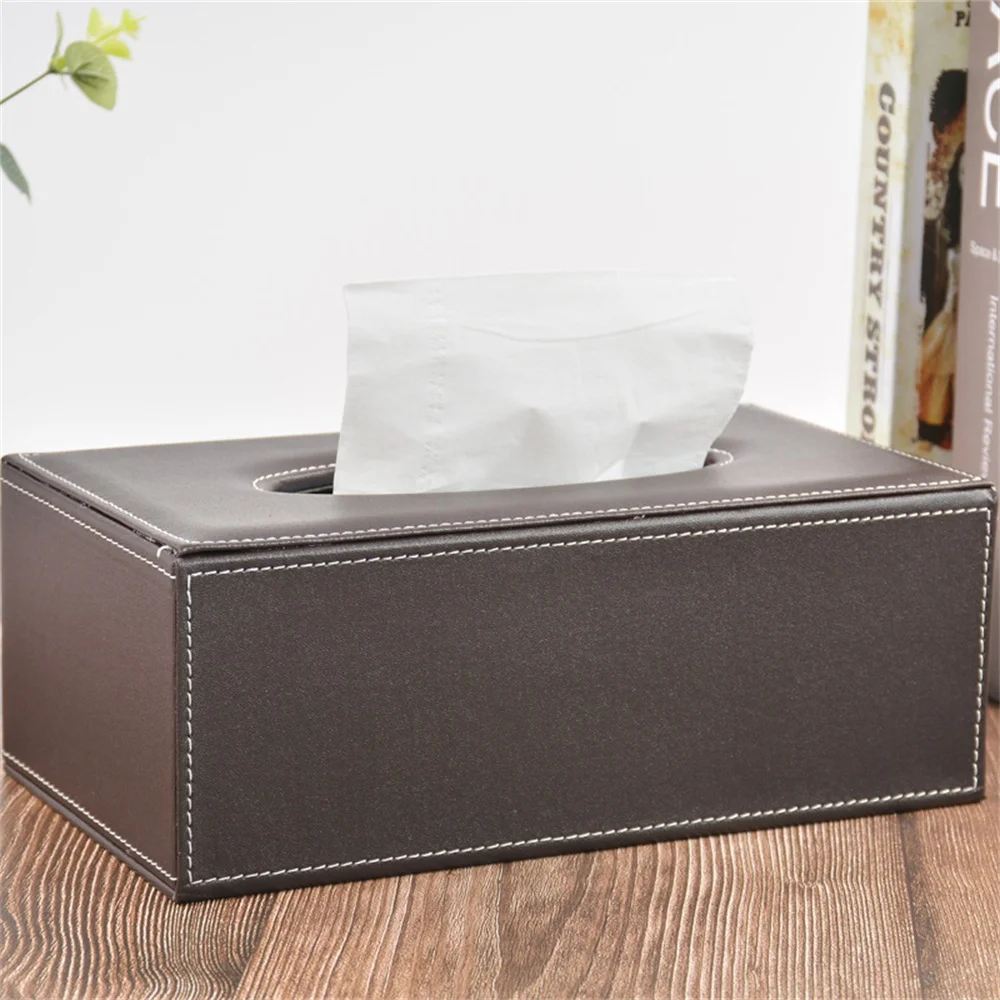 Leather Tissue Box High Quality Car Tissue Paper Dispenser Tissue Storage Container Anti-moisture Household Tissue Storage Box 4
