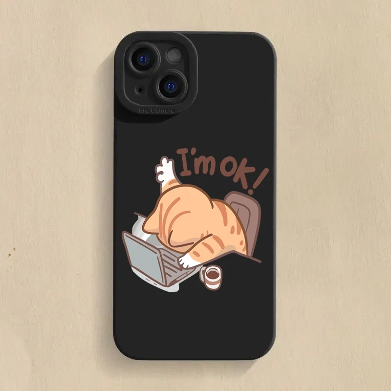 Cute Cat Pattern Silicone Phone Case For iPhone 17...