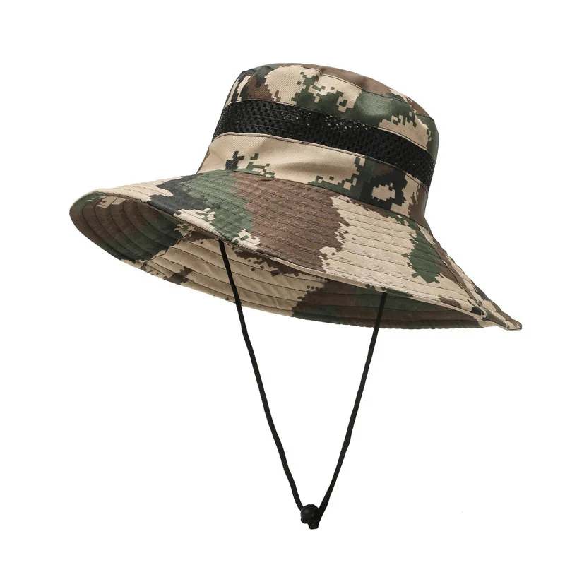 Cool Summer Camouflage Men Bucket Hats Male Fishing Mountaineering