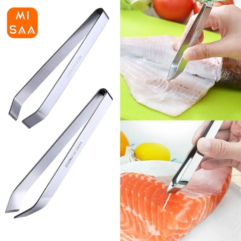 Stainless Steel Fish Tweezers For Removing Bones From Fish Pincer Clip Puller Plucking Clamp Home Kitchen Tools Accessories