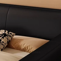 Lit De chambre moderne noir nordique pour enfants, ensemble De lit King Size pour garçons, rembourrage De couchage, meubles De maison 4