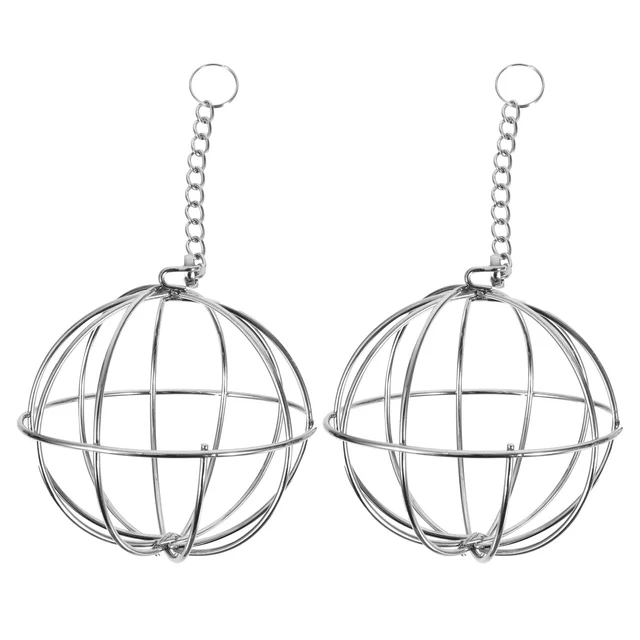 2 Db Lógó Etető Golyó Háziállat -Adagoló Csirke Rozsdamentes Acél Guinea Játékok Alakja A Baromfi Madarak Puet - Image 2