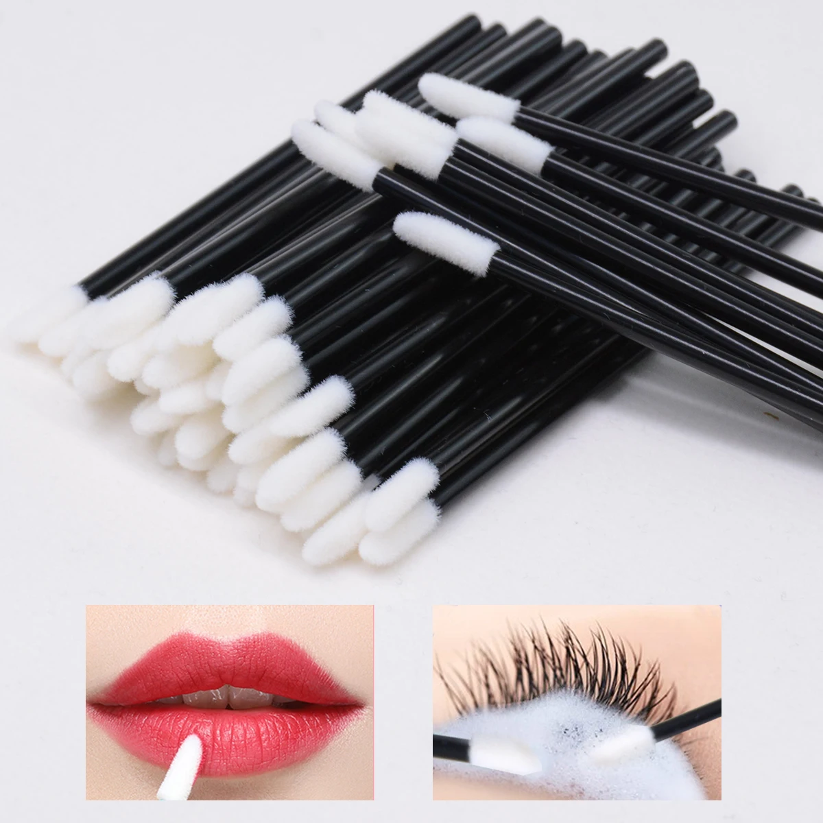 Disposable Glitter Lip Gloss Brush Eyelash Extension Cleaning Brushes Crystal Lipstick Applicators Cleaner Makeup Tools