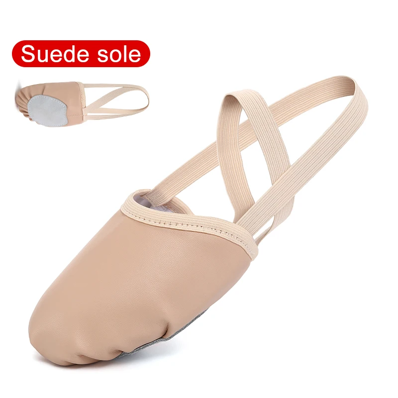 נעלי ריקוד למבוגרים עם סוליית רכה, נעלי תרגול חצי רגל לגימנסטיקה וריקוד בטן, נעלי אימון לנערות