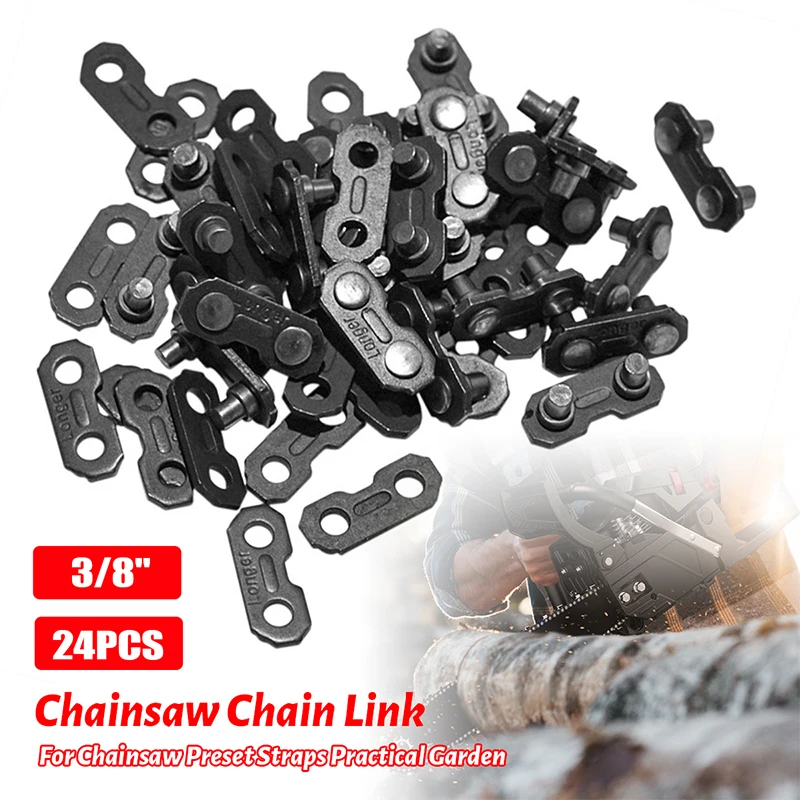 24pcs 3/8'' Chainsaw Chain Link Connectors F Oregon Type Repair Preset