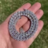 Hip Hop Punk Designer 3-6MM Iced Out Tennis Necklace for Women Men 14K White gold Filled Wedding Jewelry With 40 - 60 CM 6