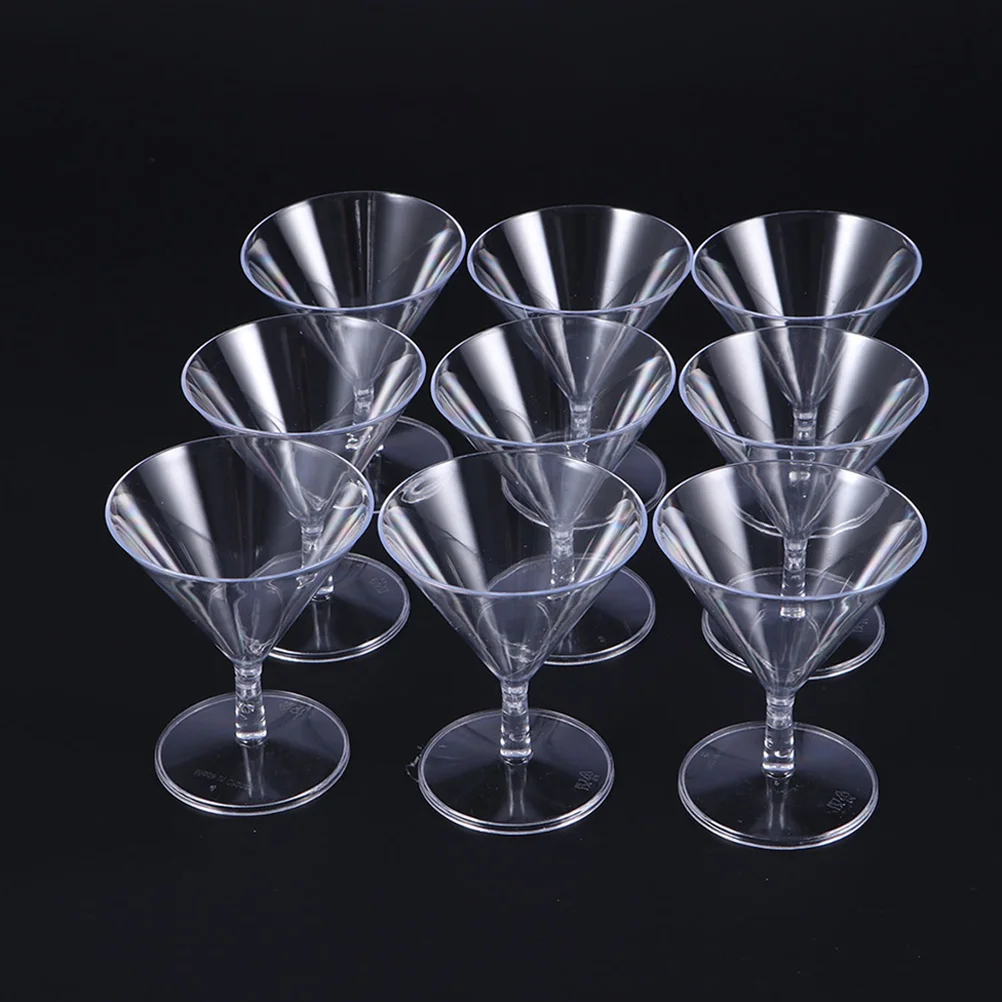 8 Pcs Martini Glasses Disposable Wineglass Reusable Clear Beverage Cups Goblets Mini 800X680X680CM Cocktail Plastic