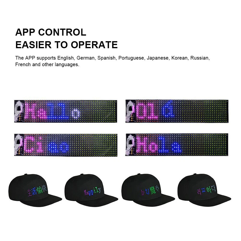 Ultra-Thin Flexible LED Lighting Panel Blue-tooth APP Programmable Dynamic Soft LED Screen For HAT Mask Bags Advertising Display