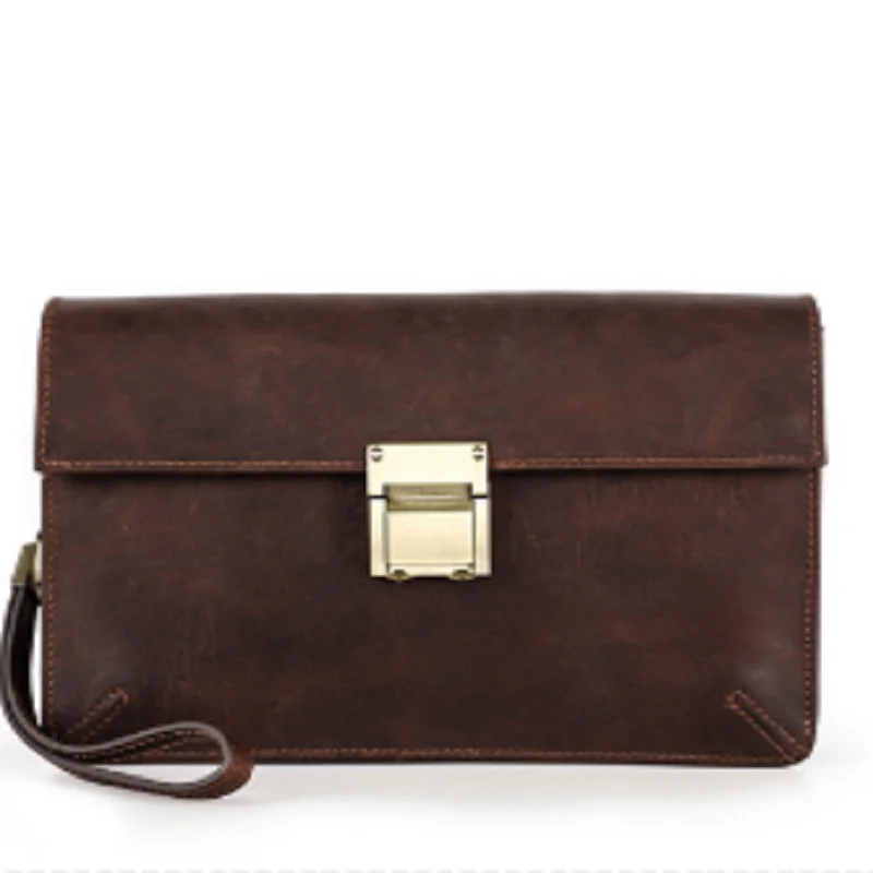 2023 Nuovi Pochette Da Uomo In Vera Pelle Borse Da Uomo Vintage Portamonete Di Design Moda Pochette Portafogli Regalo Personalizzati