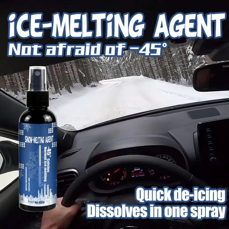 Windshield De-Icer Fast Ice Melting Spray Defrosting Frost Spray Window Snow Melting Defrost Liquid For Cars Rvs