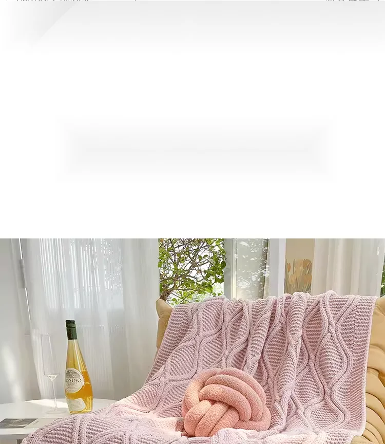 Manyue Home Ins Network Red Same Type Plush Knitted Blanket Nap Cover Blanket Office Air Conditioning Blanket Bedroom_voghion.com