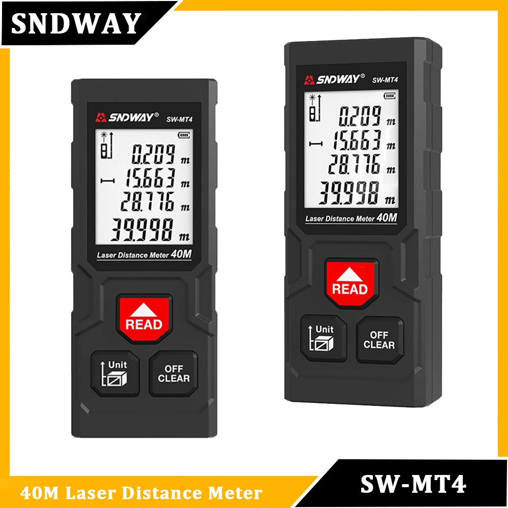 SNDWAY SW Rangefinder Digital Laser Distance Meter Professional High Precision Mini Range Finder Laser Tape Measure Trena Meter laser rangefinder distance meter