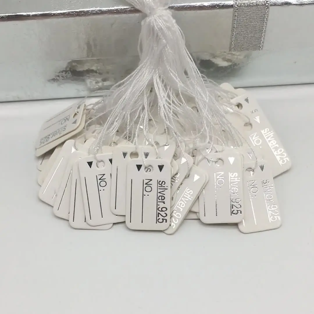 White Paper Jewelry Tags With String - 5/8 X 15/16 Inch Price Tags (100 Pack) - View #8