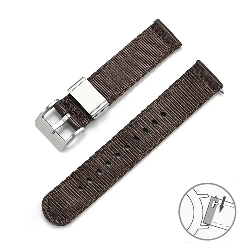 Premium Thick Canvas Nylon Quick Release Watch Strap - Army Style Unisex Accessory