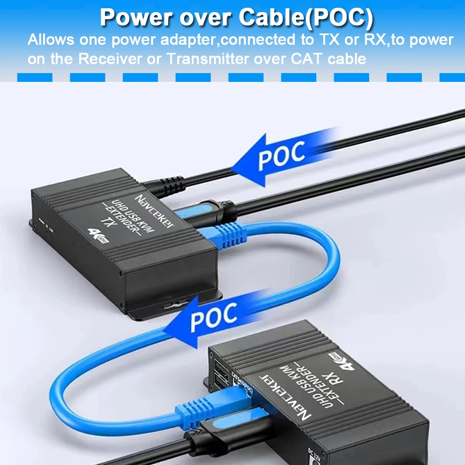 4K 60Hz HDMI USB KVM Extender over Ethernet CAT6 RJ45 1080P 60 Meters Extender K