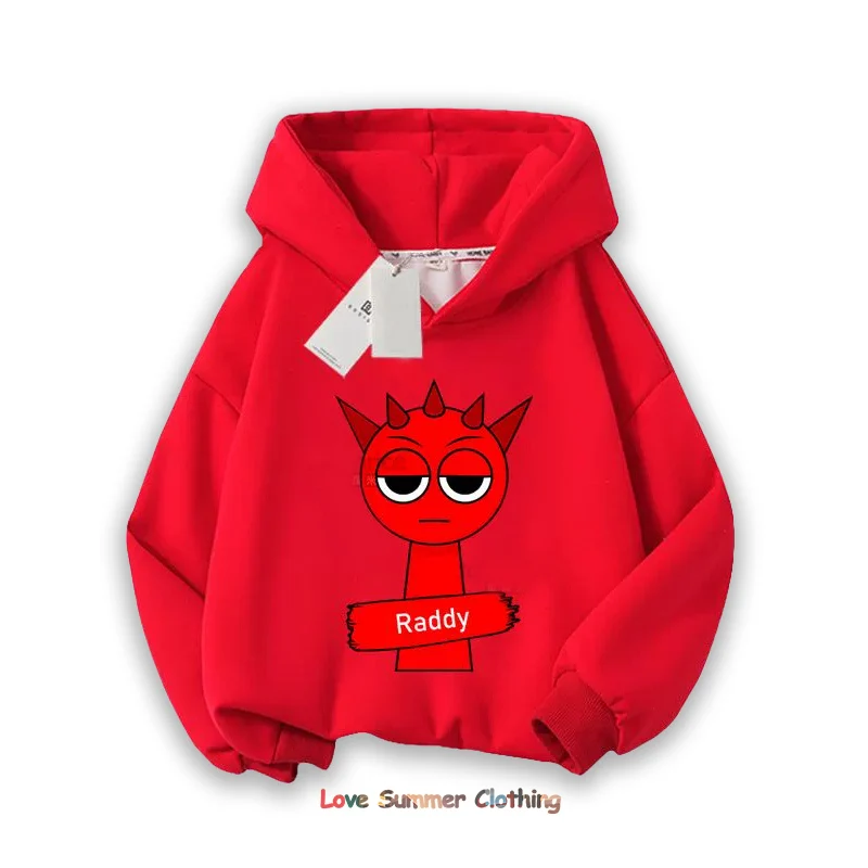 Sprunki سميكة هوديي للأطفال أنيمي الكرتون الأزياء البلوز الفتيان الفتيات الخريف الشتاء الهيب هوب مقنعين هوديس الاطفال الملابس