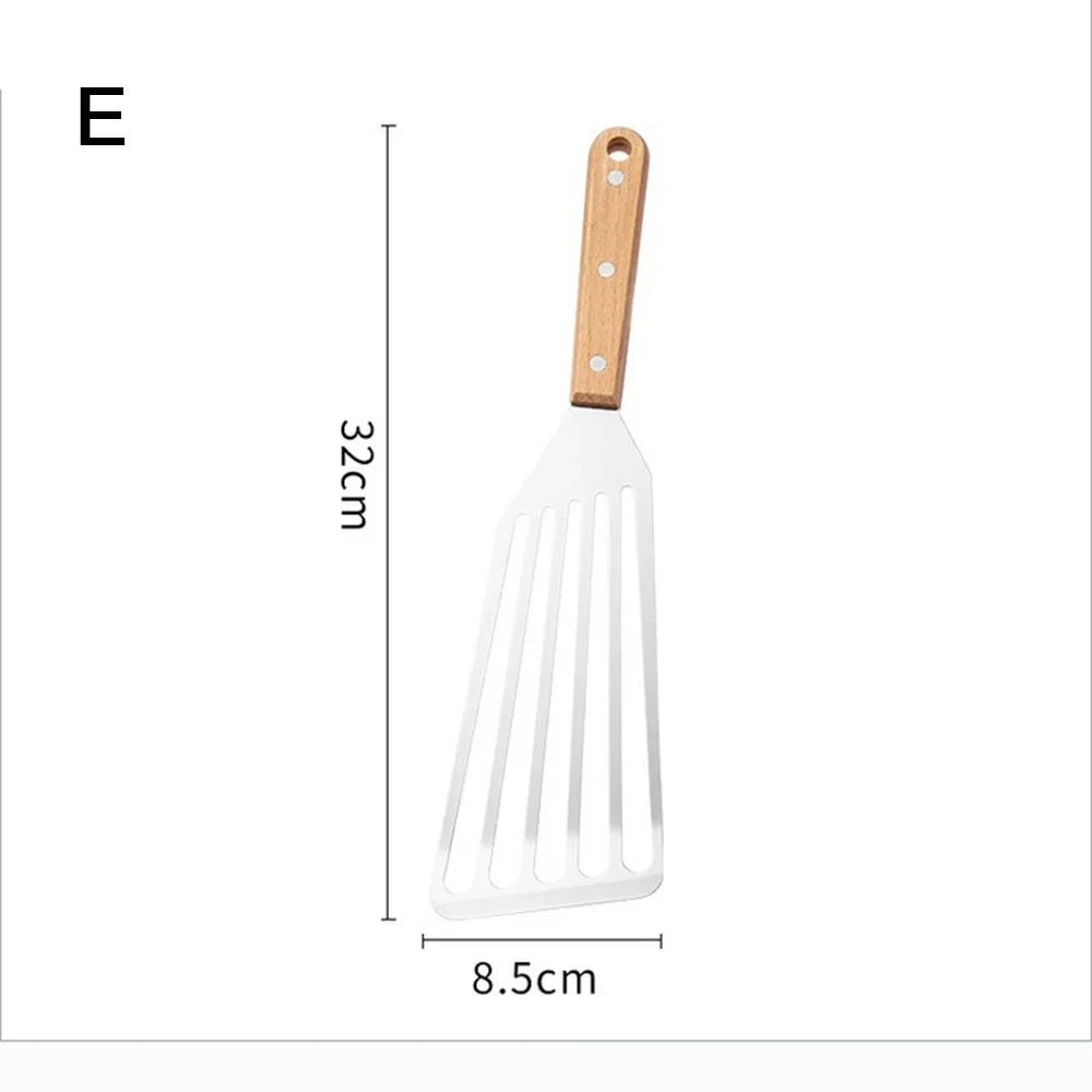 Food Grade Stainless Steel Slotted Turner Shovel Fish Spatula Multi-Purpose Stainless Steel Home Kitchen Cooking Supplies kitchen cooking utensils cooking spatula steak spatula