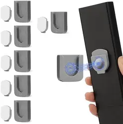 Magnetic Wall-Mounted Remote Control Organizer with Strong Adhesive Hook - Currency (Grey 6pcs)