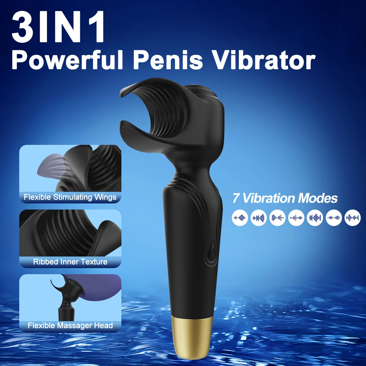 Powerful 3 In 1 Male Vibrator Masturbator For Glans Stimulation_voghion.com