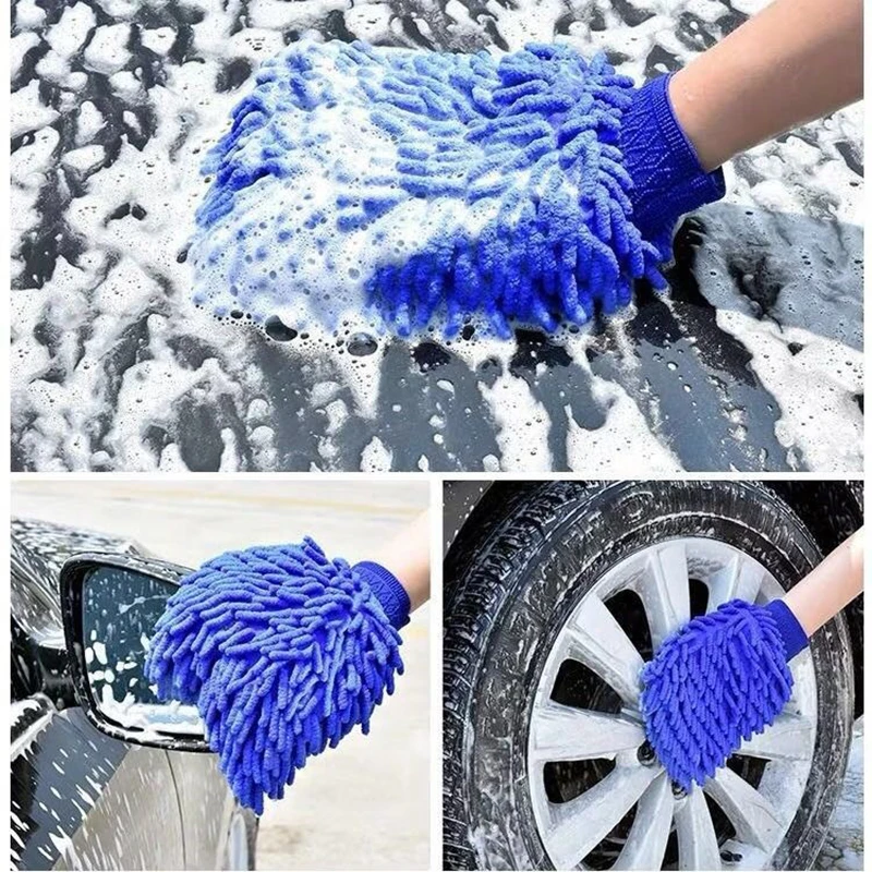 

1PCS Double-sided Microfiber Washable Car Washing Gloves Car Care Cleaning Gloves Cleaning Cloth Towel Mitt Car Accessories