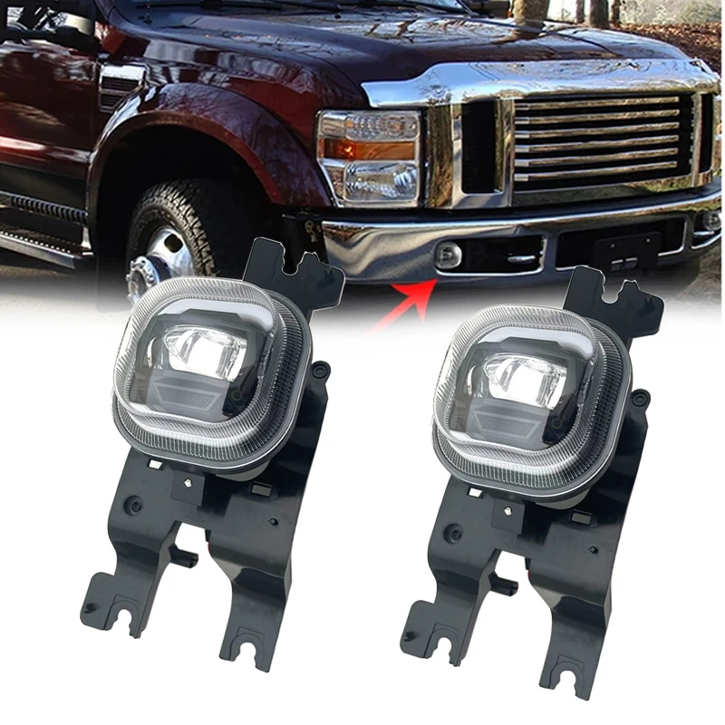 

2x LED Fog Light Smoke Lens For Ford F250 F350 F450 2008 2009 2010 Led Driving Lamp Fog Light Assembly