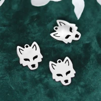 Breloques gothiques en forme de loup en acier inoxydable, 3 pièces, pendentif, bijoux de direction, bricolage fait à la main, boucles d'oreilles punk, colliers de la présidence, bracelets, matériaux 4