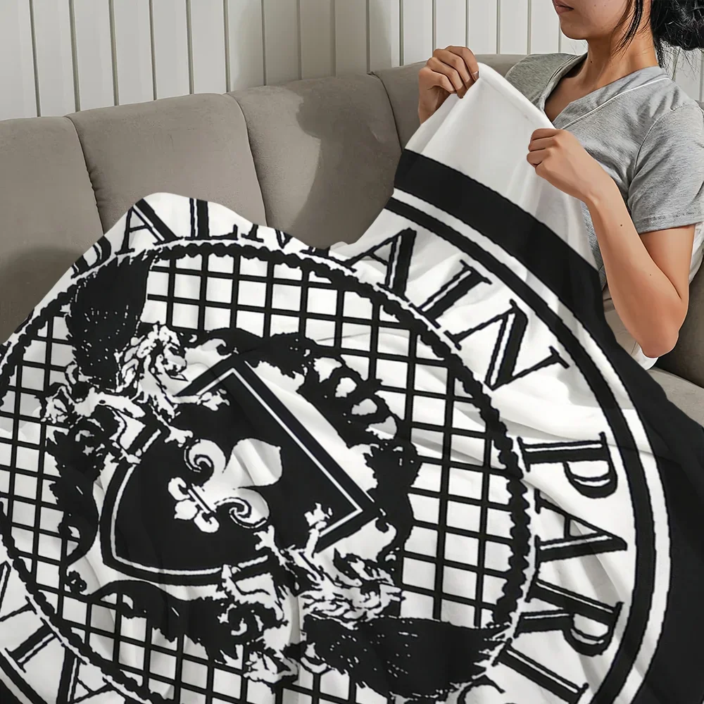 Fashion B-BalmainES Cool Luxury Blanket Plush Nap Sofa rug for Living Room Warm Office Bedroom Birthday Home Travel Kid Gifts 6