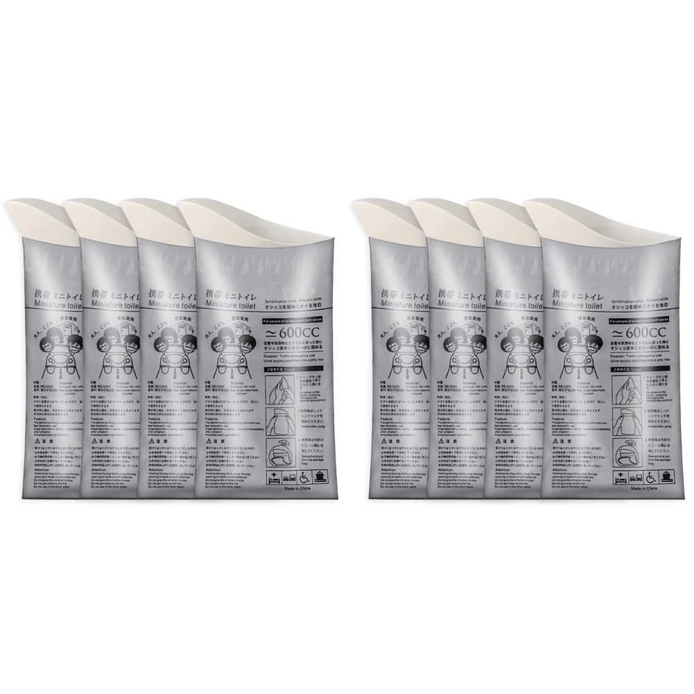 100-8PC 야외 비상 소변 가방 600ml 일회용 여행 모바일 화장실 휴대용 소변기 가방 여성 아기 남성 구토 가방