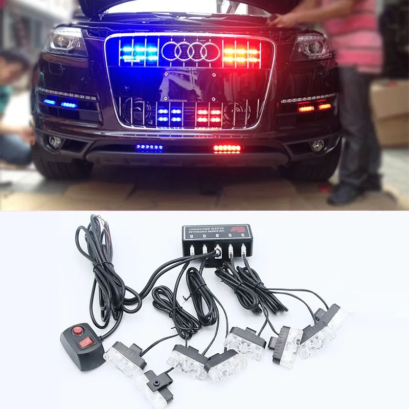 Car LED high brightness and strong light wireless medium network explosion warning light high beam counterattack